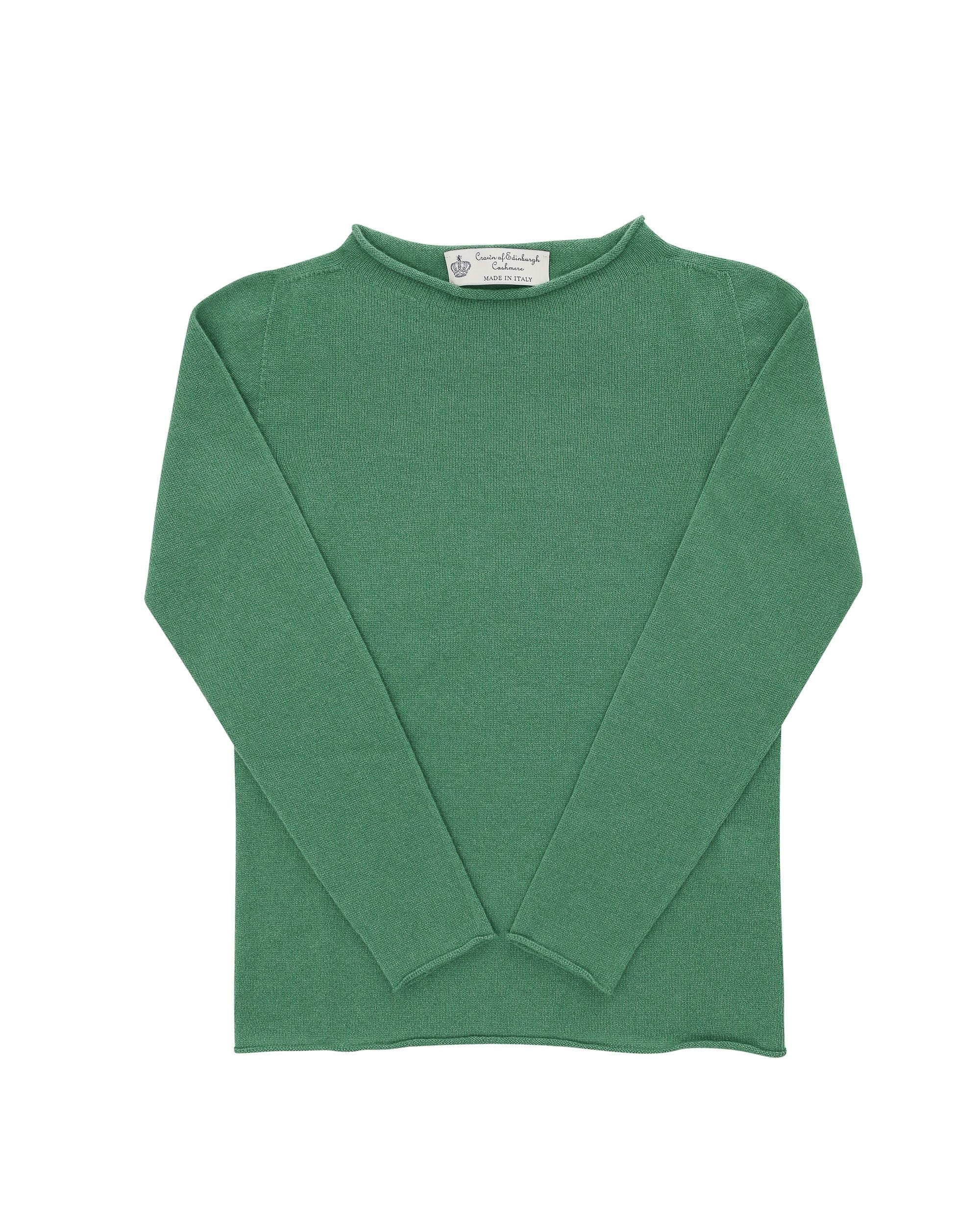 Crown of Edinburgh Cashmere Womens Boat Neck Sweater COE 0025 GREEN