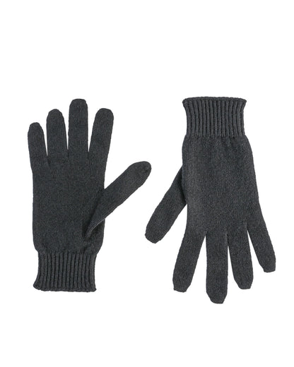 Crown of Edinburgh Cashmere Womens Short Gloves COE 001 DARK GREY