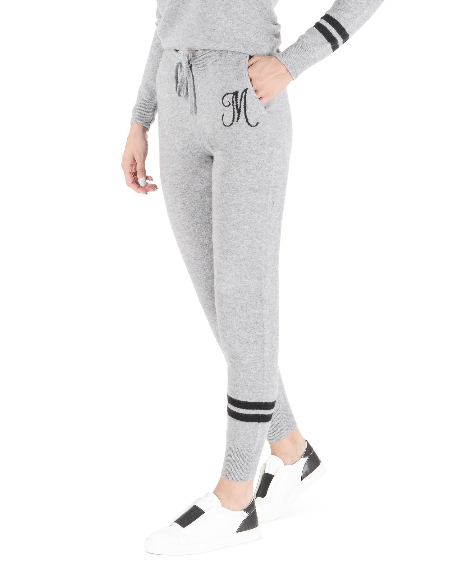 Crown of Edinburgh Cashmere Track Pants MORNINGSIDE GREY M