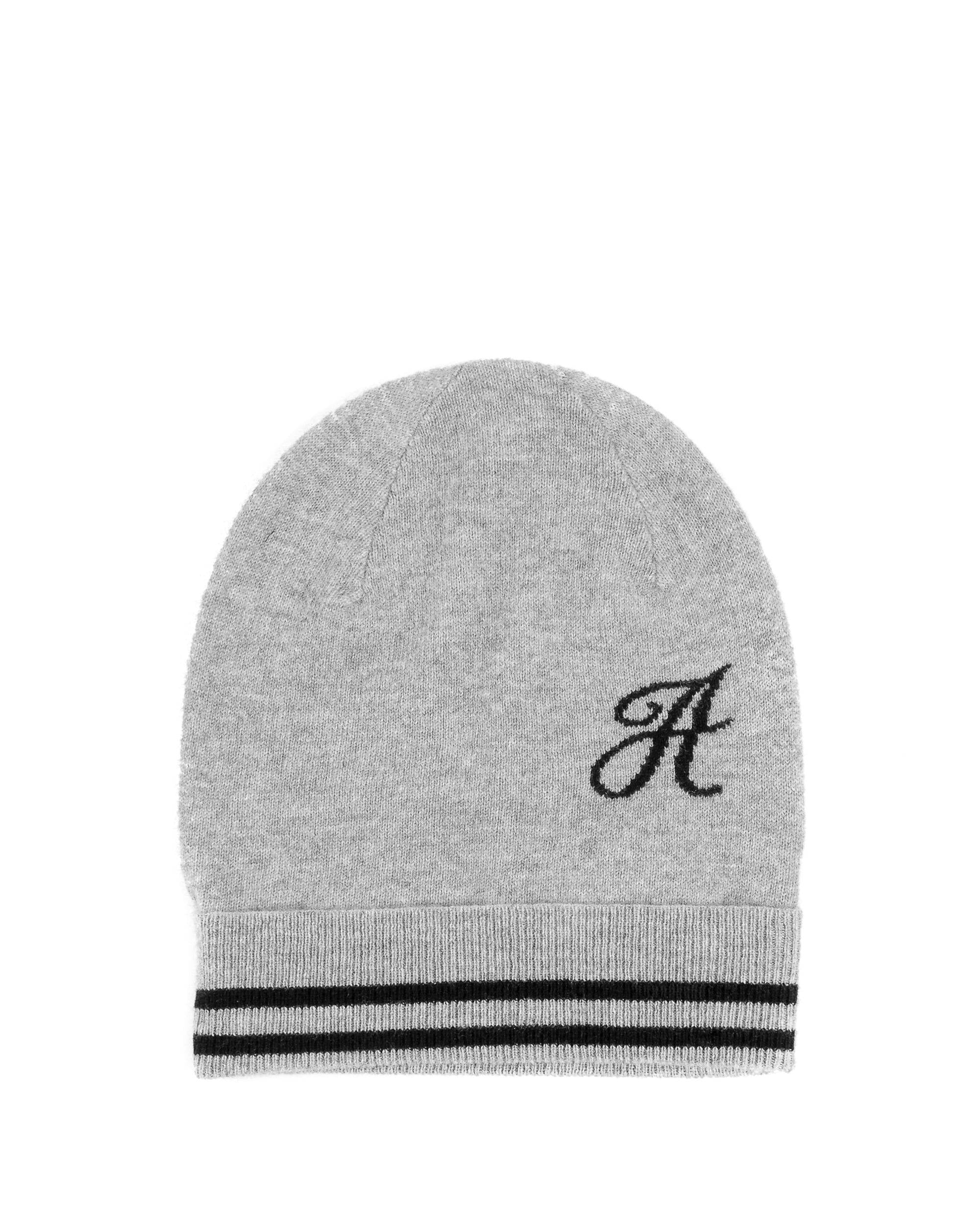 Crown of Edinburgh Cashmere Monogrammed Beanie BRUNTSFIELD GREY A