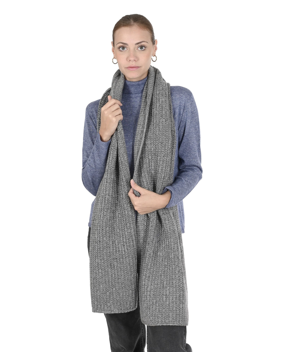 Crown of Edinburgh Cashmere Womens Scarf COE 0043 GREY