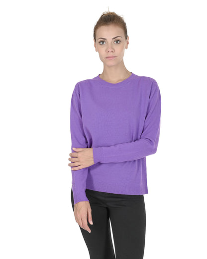 Crown of Edinburgh Cashmere Womens Round Neck Sweater COE 0014 LAVENDER