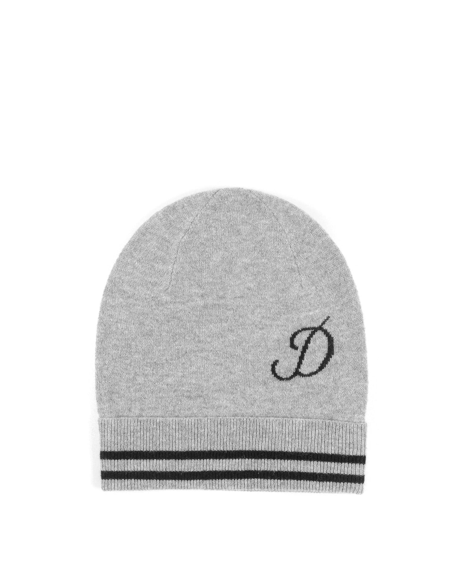 Crown of Edinburgh Cashmere Monogrammed Beanie BRUNTSFIELD GREY D