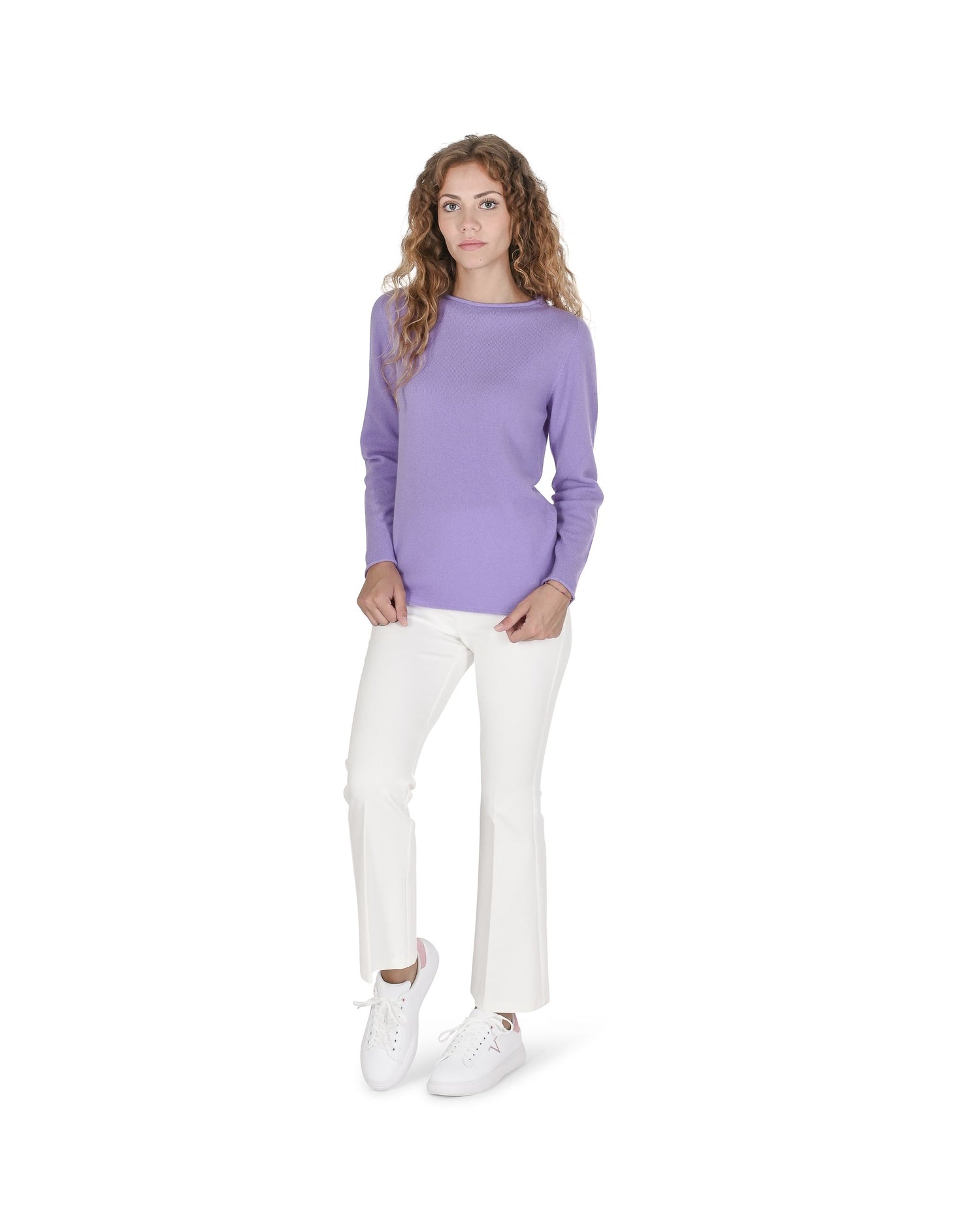 Crown of Edinburgh Cashmere Womens Boat Neck Sweater COE 0025 LAVENDER