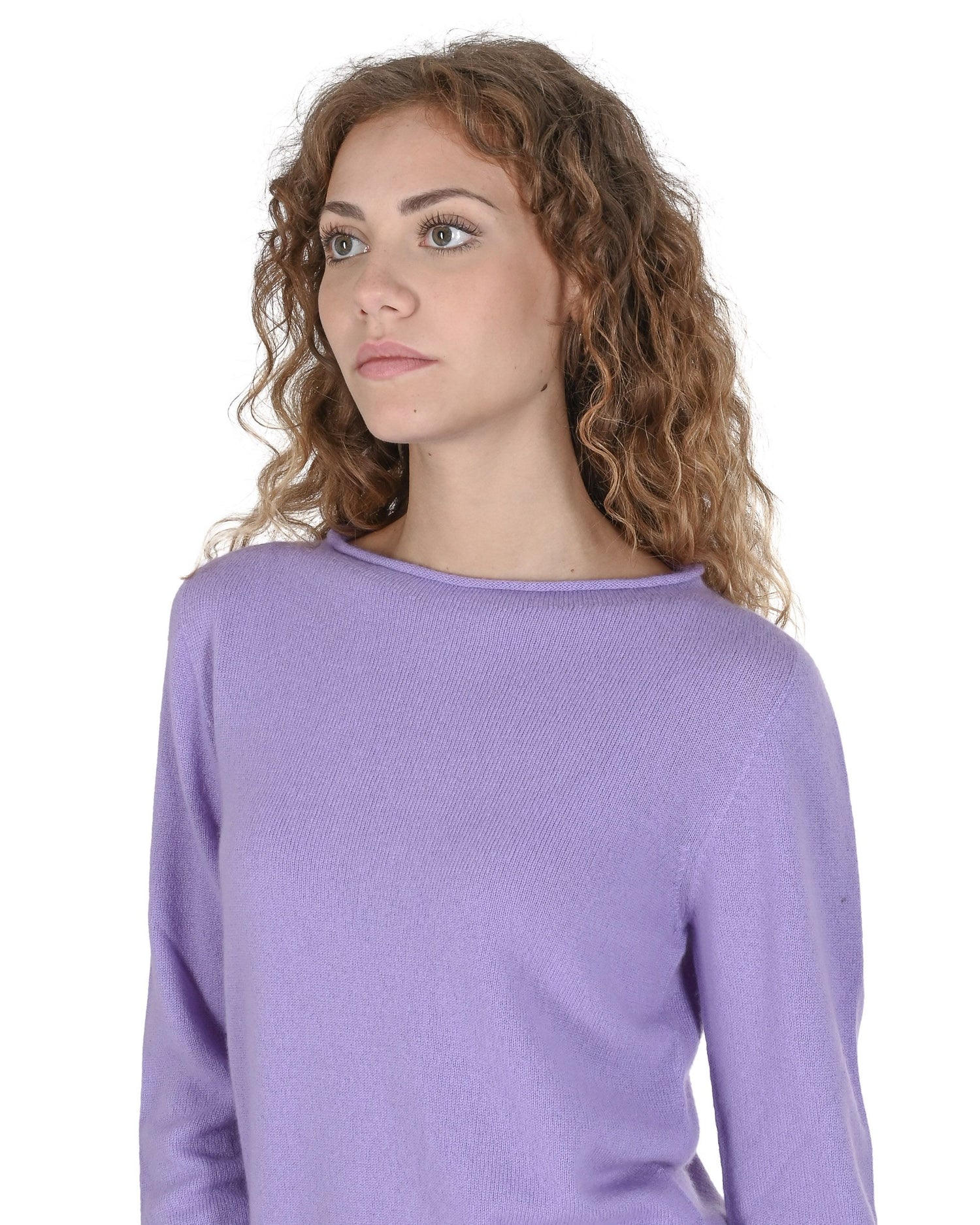 Crown of Edinburgh Cashmere Womens Boat Neck Sweater COE 0025 LAVENDER