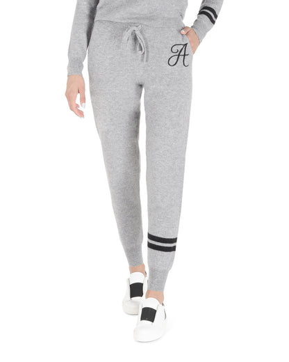 Crown of Edinburgh Cashmere Track Pants MORNINGSIDE GREY A