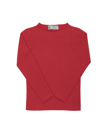 Crown of Edinburgh Cashmere Womens Boat Neck Sweater COE 0025 RED