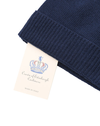 Crown of Edinburgh Cashmere Womens Classic Beanie COE 004 BLUE