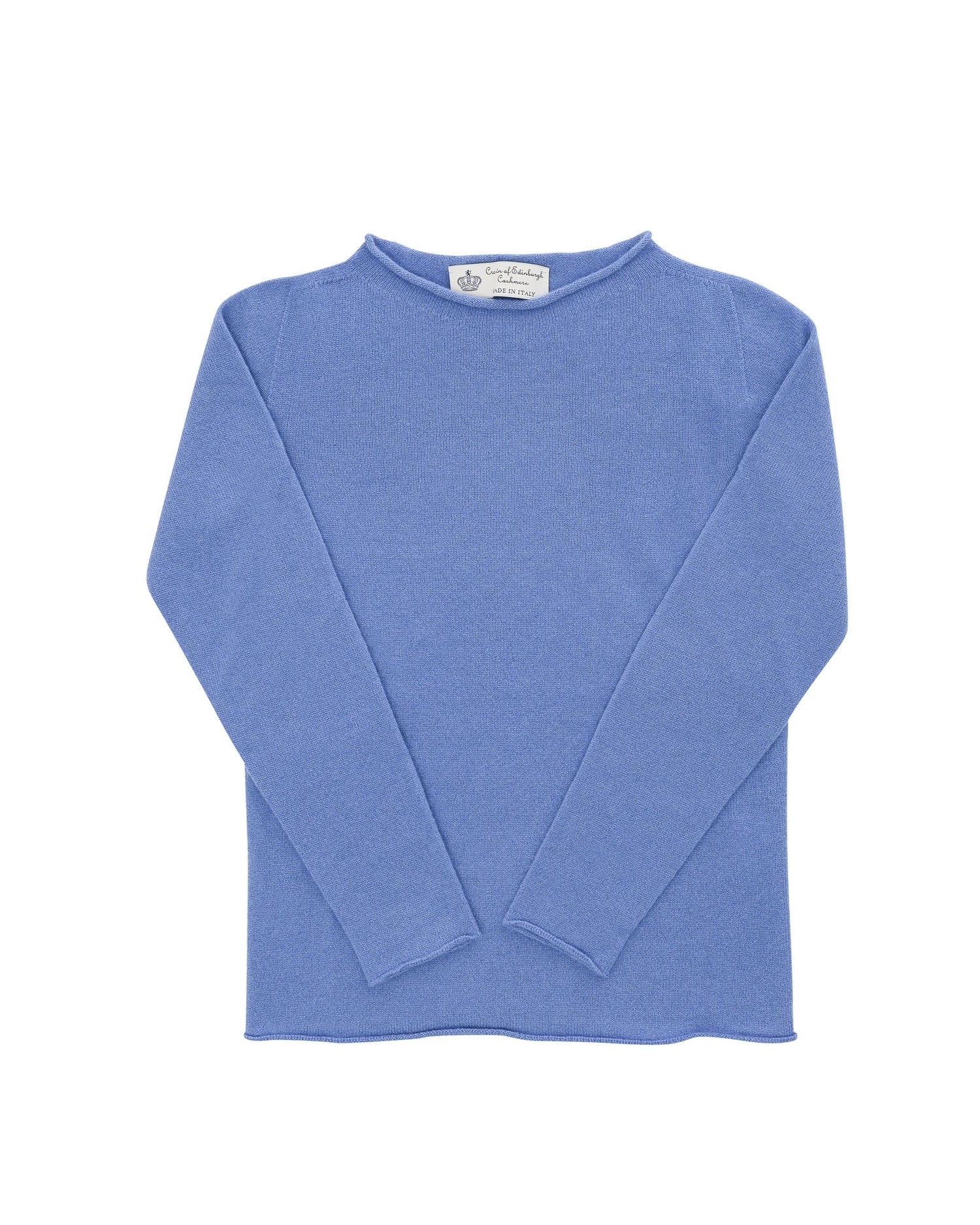 Crown of Edinburgh Cashmere Womens Boat Neck Sweater COE 0025 BRIGHT BLUE