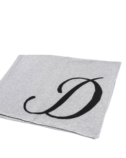 Crown of Edinburgh Cashmere Monogrammed Scarf DEAN VILLAGE GREY D