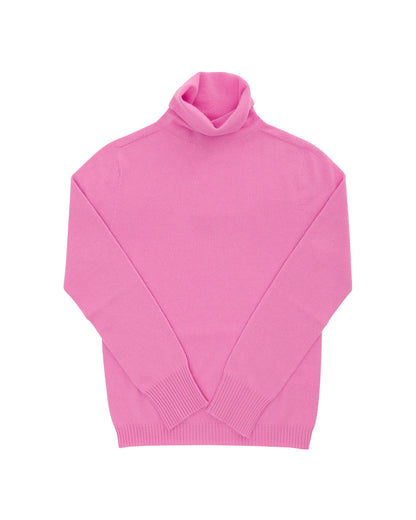 Crown of Edinburgh Cashmere Womens Turtleneck Sweater COE 0023 FUSCHIA