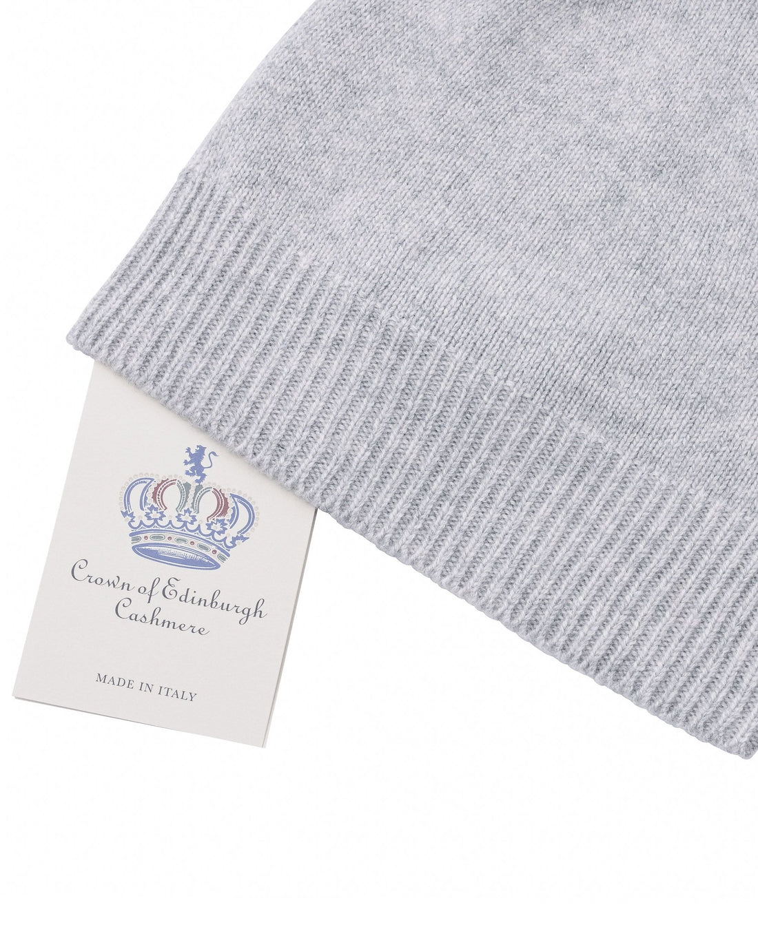 Crown of Edinburgh Cashmere Womens Plain Knit Beanie COE 0046 PEARL GREY