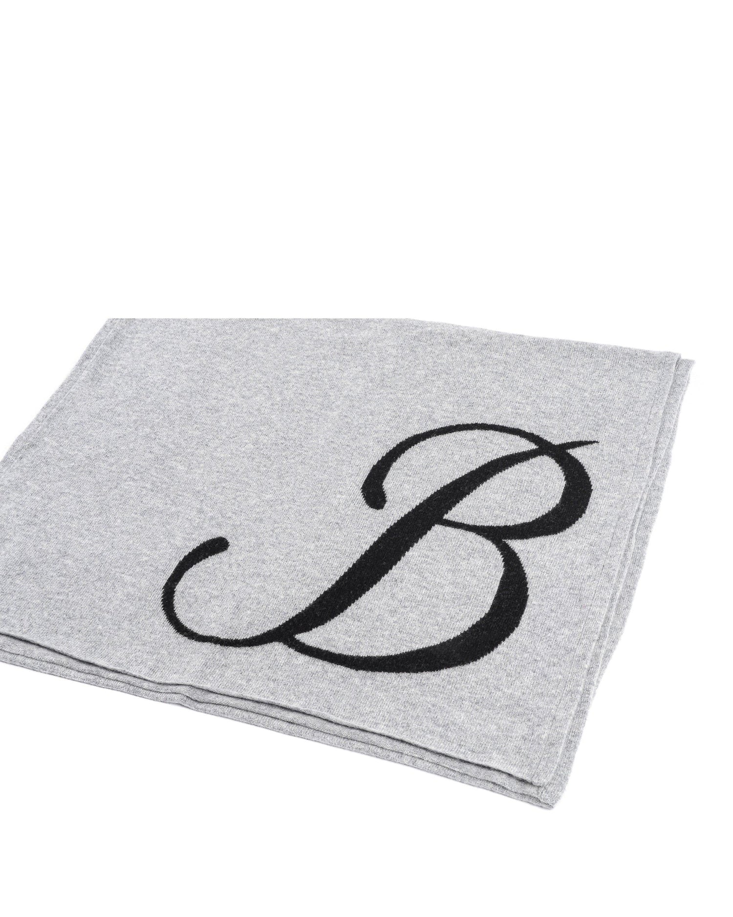 Crown of Edinburgh Cashmere Monogrammed Scarf DEAN VILLAGE GREY B