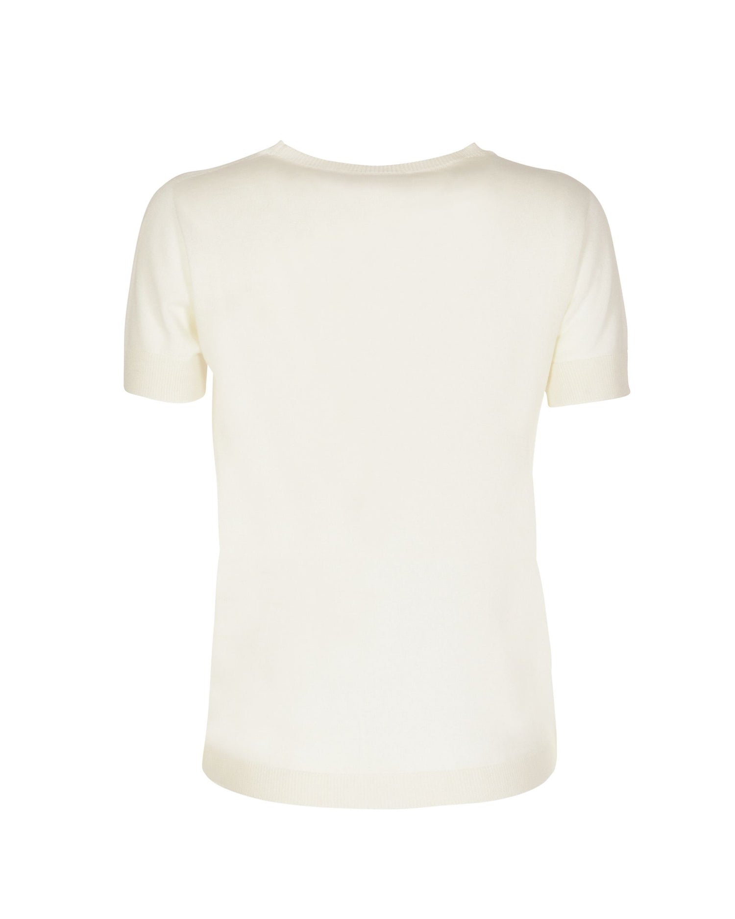 Crown of Edinburgh Cashmere Short Sleeve ART 003 IVORY LETTER P