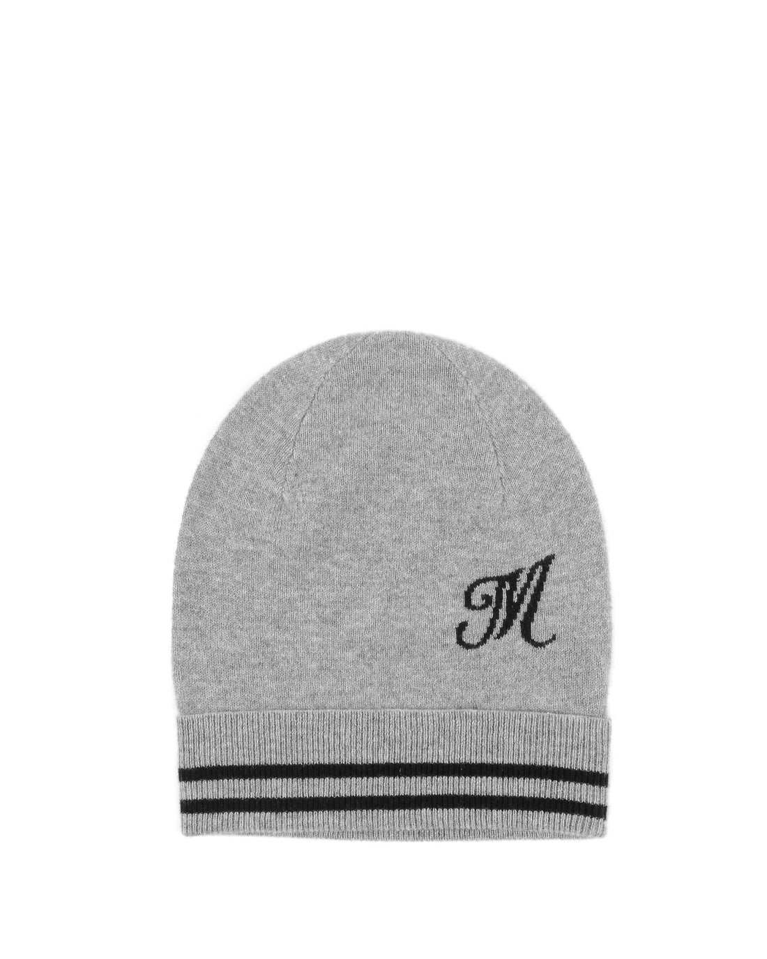 Crown of Edinburgh Cashmere Monogrammed Beanie BRUNTSFIELD GREY M