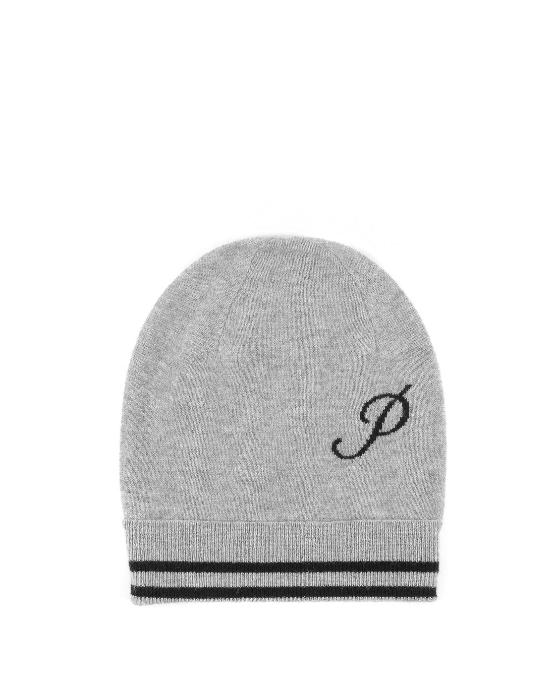 Crown of Edinburgh Cashmere Monogrammed Beanie BRUNTSFIELD GREY P