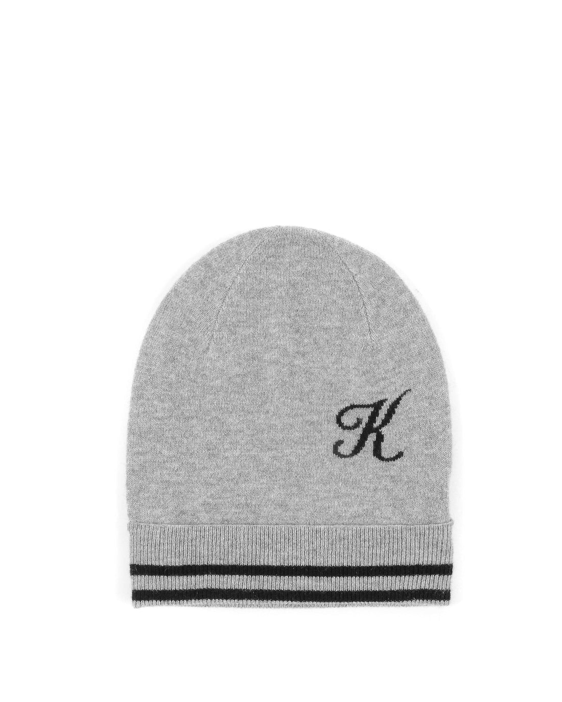 Crown of Edinburgh Cashmere Monogrammed Beanie BRUNTSFIELD GREY K