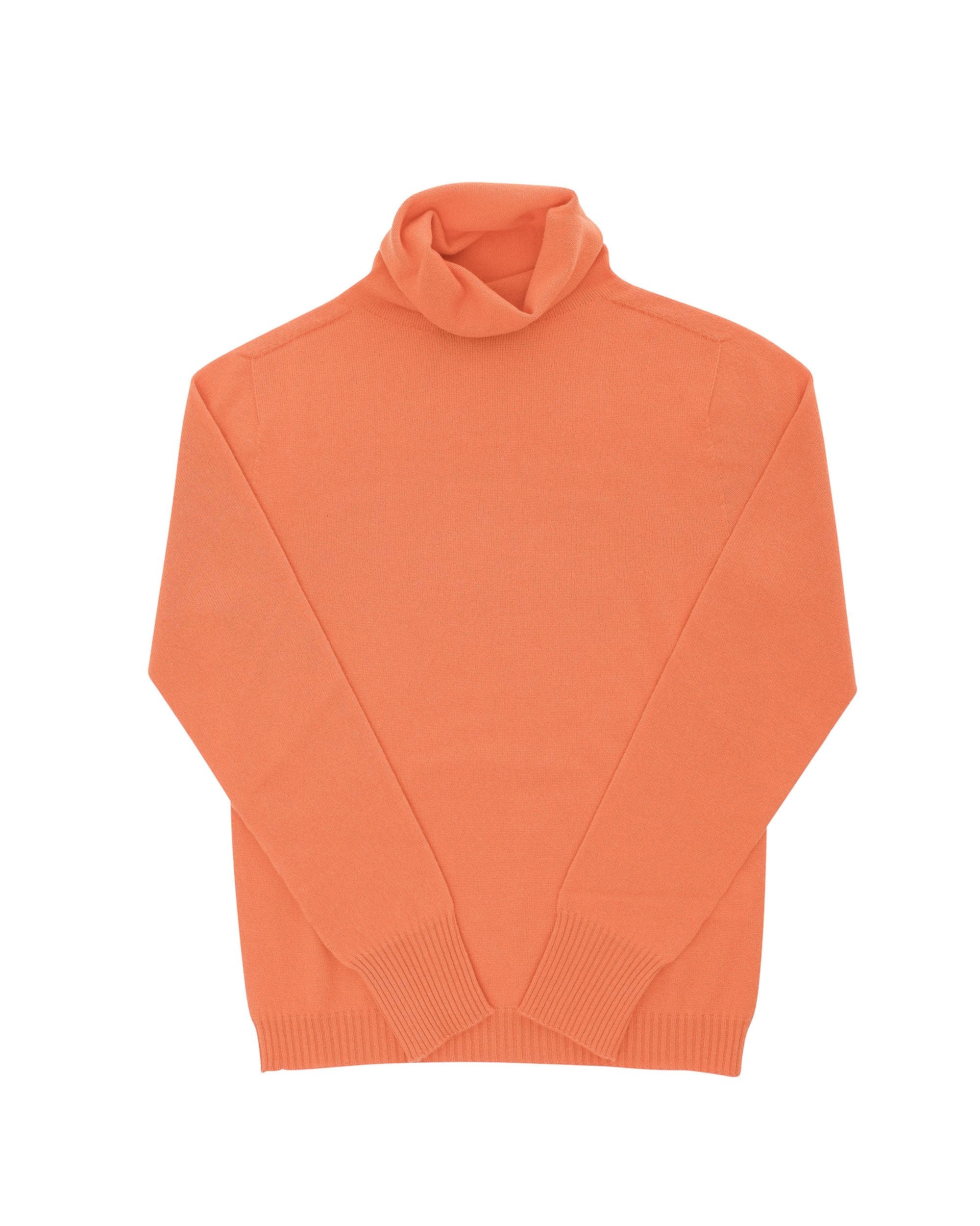 Crown of Edinburgh Cashmere Womens Turtleneck Sweater COE 0023 ORANGE