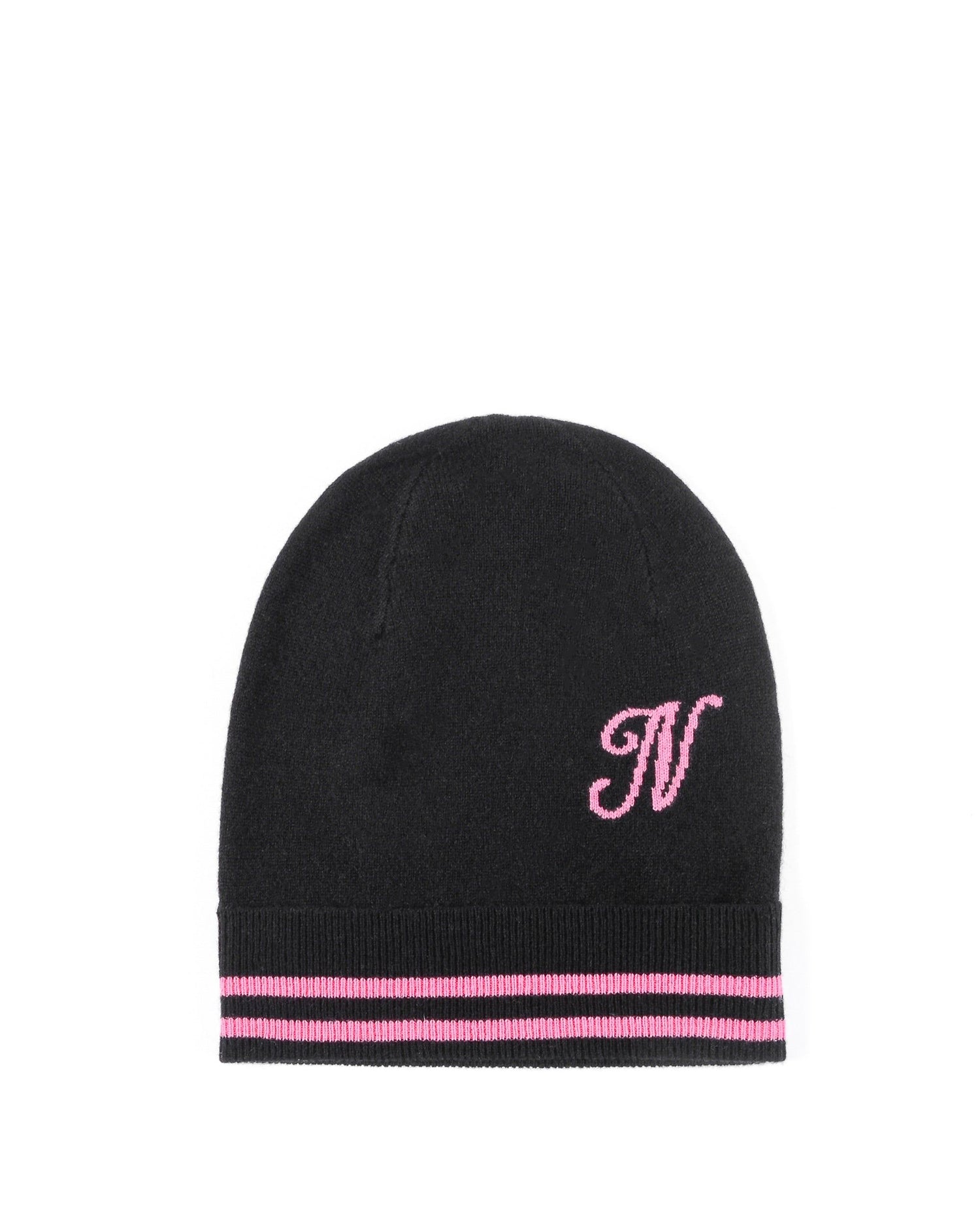 Crown of Edinburgh Cashmere Monogrammed Beanie BRUNTSFIELD BLACK N