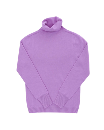 Crown of Edinburgh Cashmere Womens Turtleneck Sweater COE 0023 LAVENDER