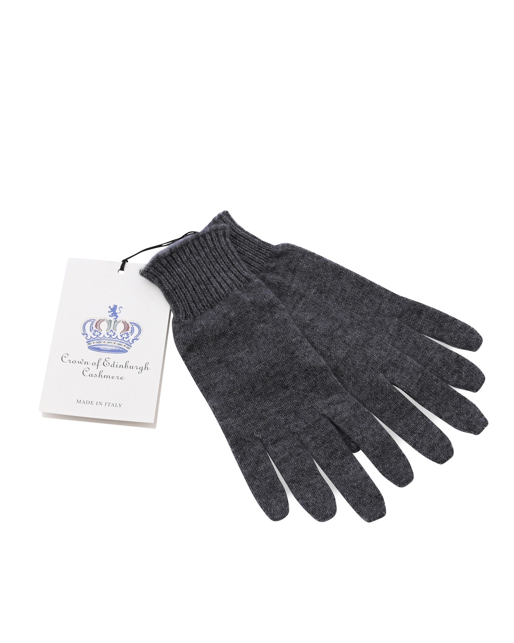 Crown of Edinburgh Cashmere Womens Short Gloves COE 001 DARK GREY