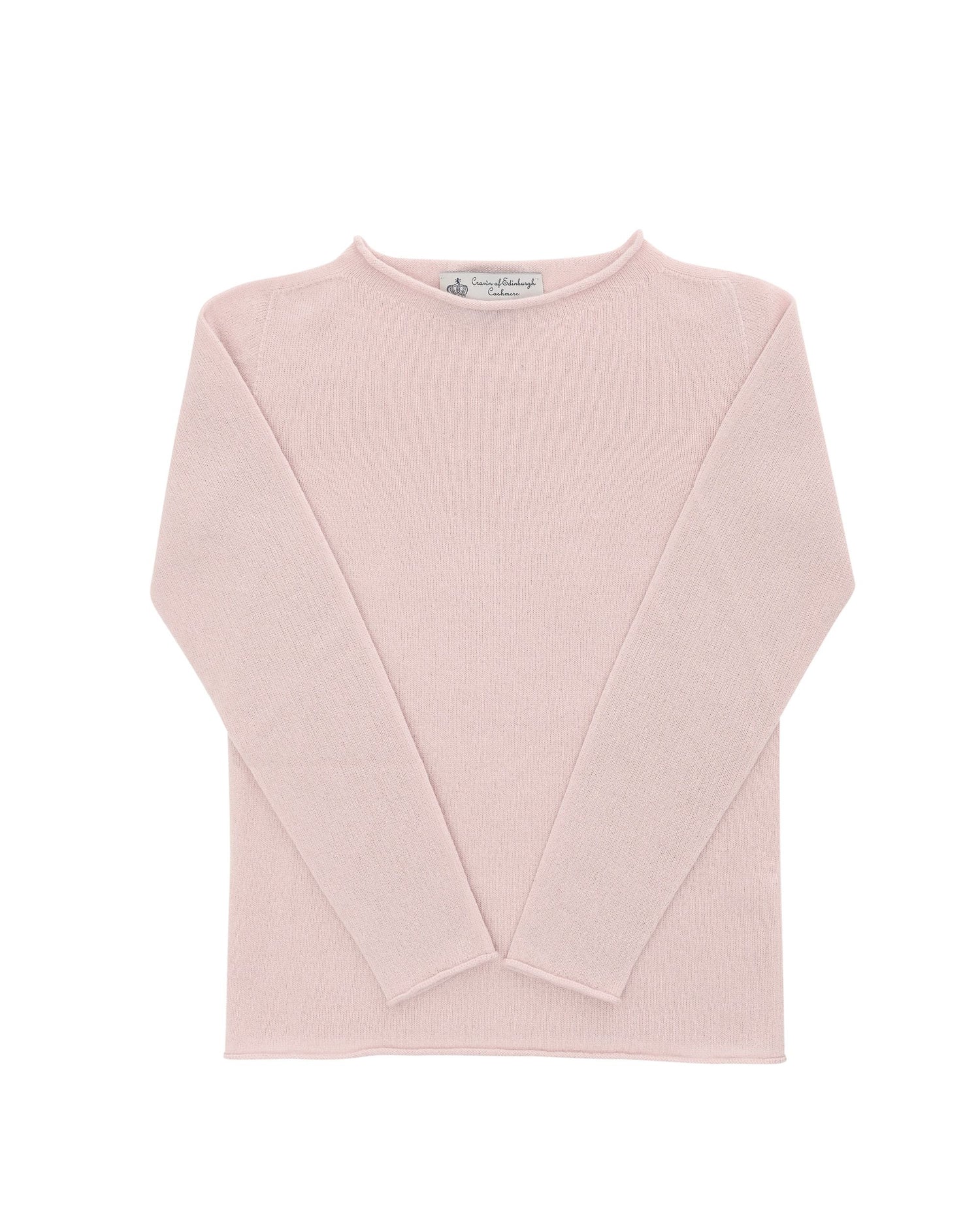 Crown of Edinburgh Cashmere Womens Boat Neck Sweater COE 0025 BABY PINK