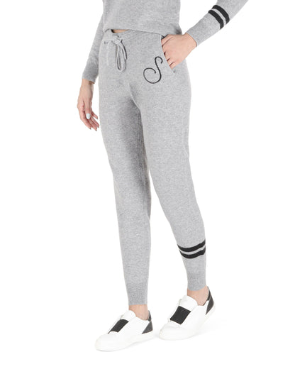 Crown of Edinburgh Cashmere Track Pants MORNINGSIDE GREY S