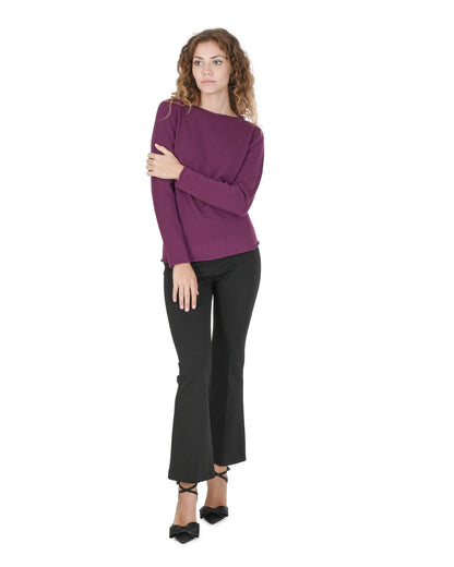 Crown of Edinburgh Cashmere Womens Boat Neck Sweater COE 0025 PURPLE