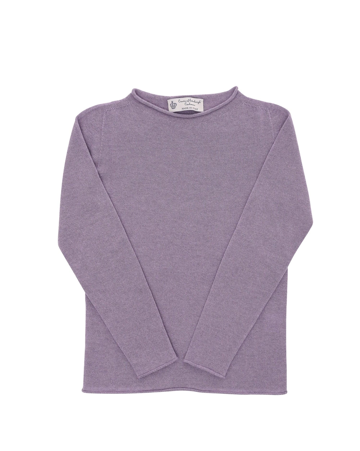 Crown of Edinburgh Cashmere Womens Boat Neck Sweater COE 0025 AMETHYST