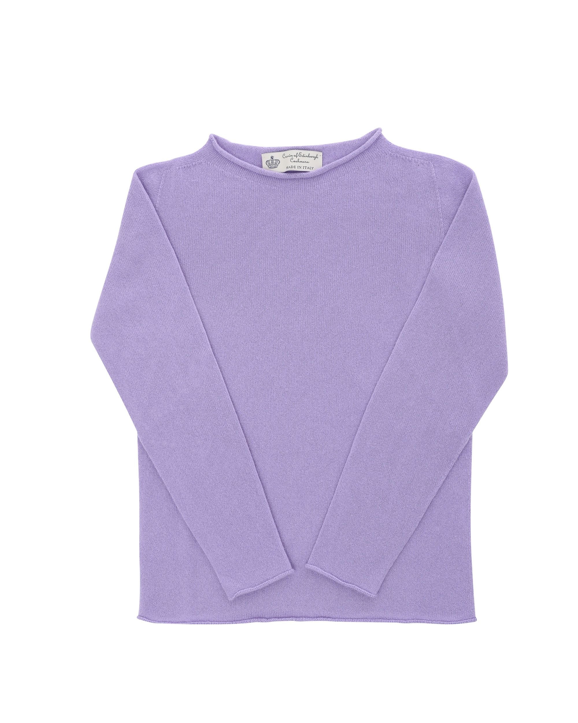 Crown of Edinburgh Cashmere Womens Boat Neck Sweater COE 0025 LAVENDER