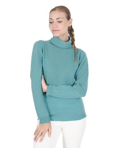 Crown of Edinburgh Cashmere Womens Turtleneck Sweater COE 005 JADE