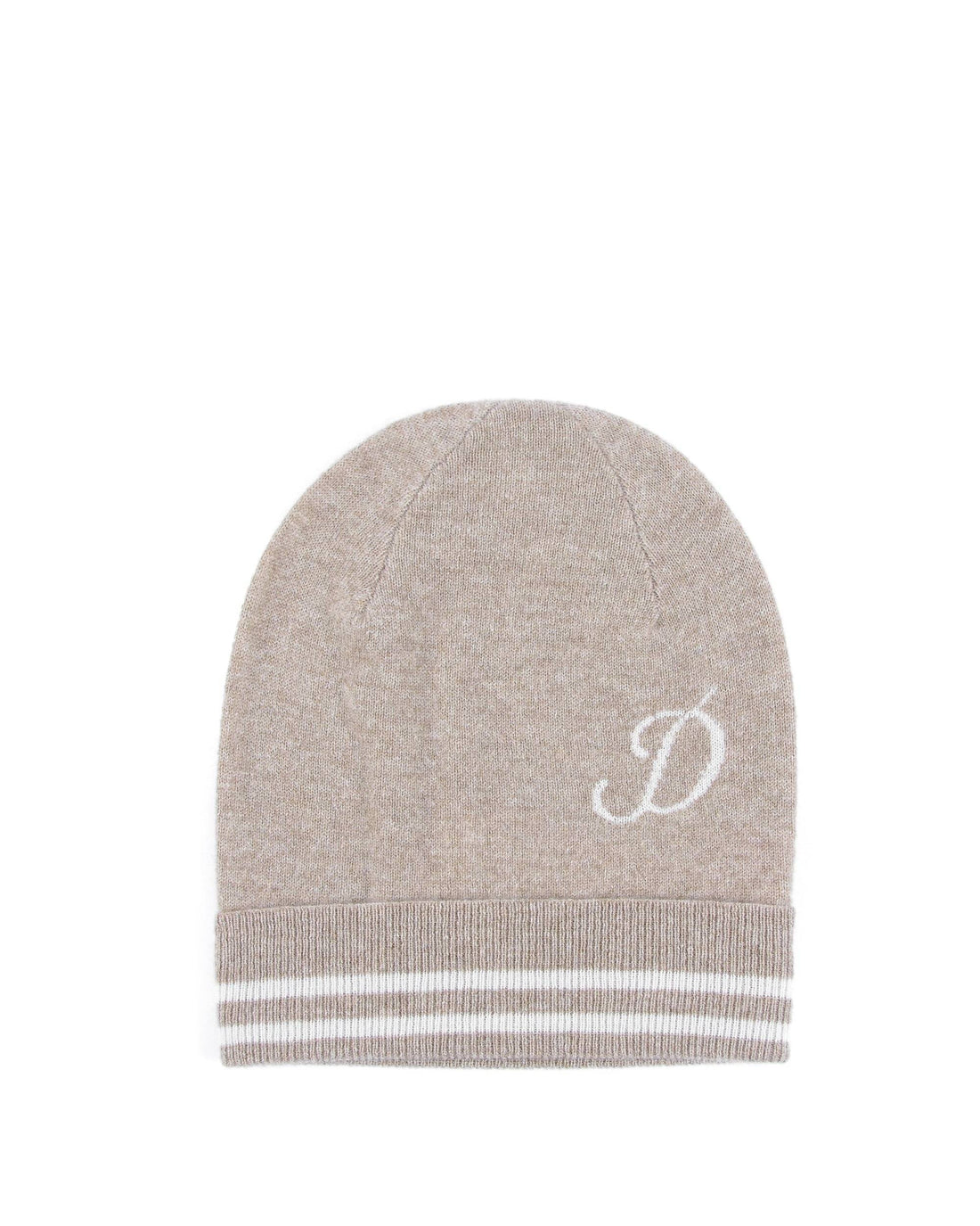 Crown of Edinburgh Cashmere Monogrammed Beanie BRUNTSFIELD CAMEL D