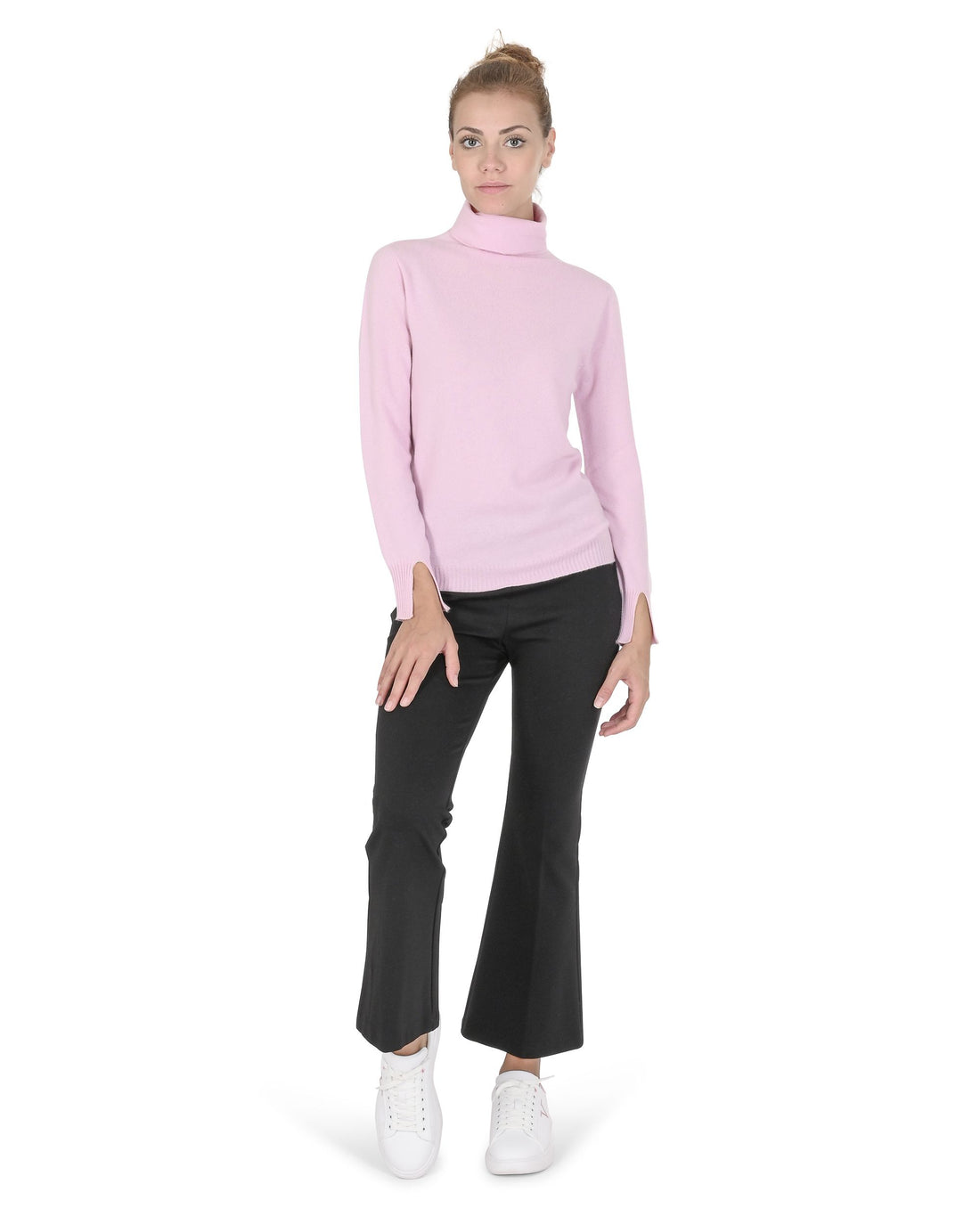 Crown of Edinburgh Cashmere Womens Turtleneck Sweater COE 0023 PINK