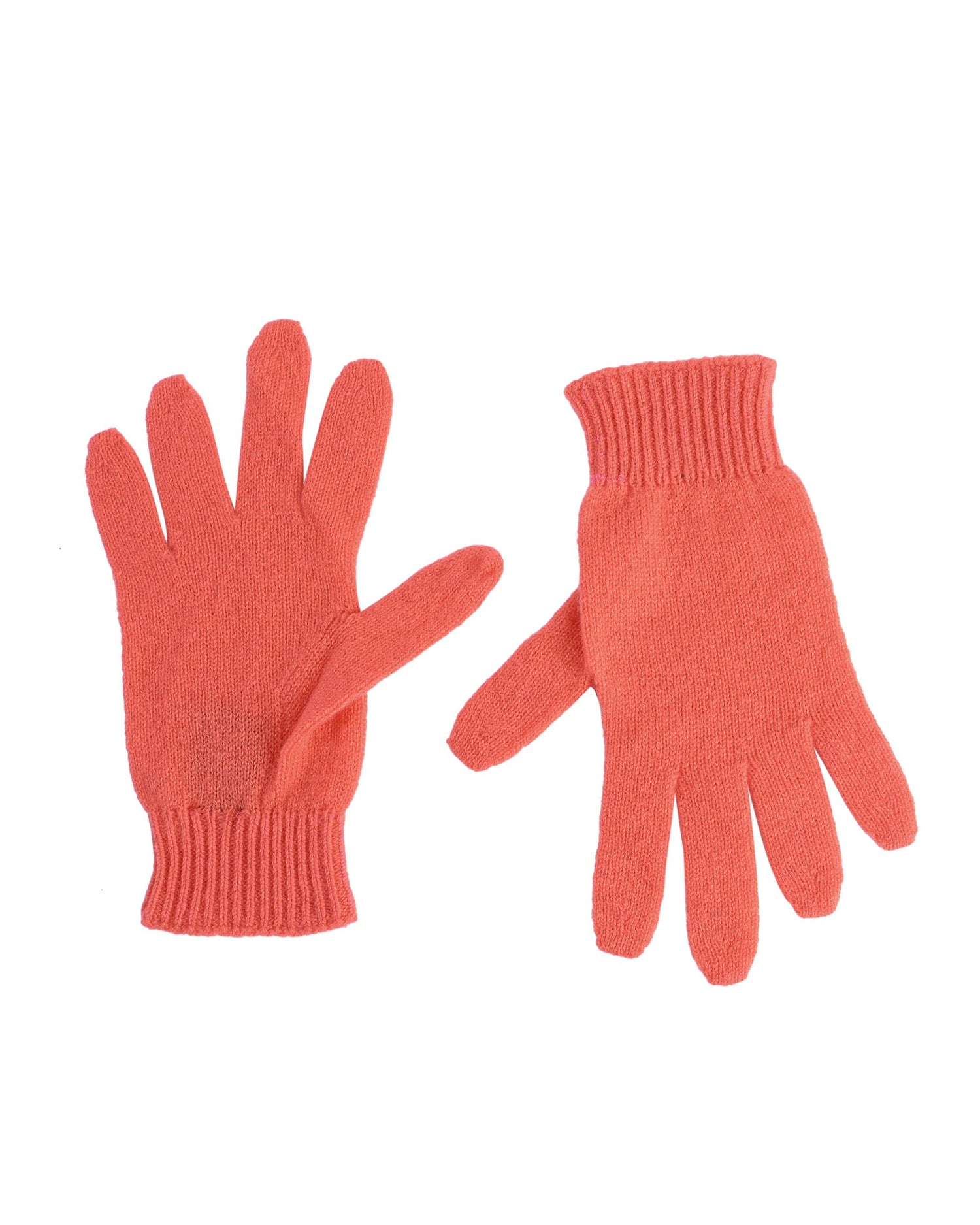 Crown of Edinburgh Cashmere Womens Short Gloves COE 001 PAPAYA