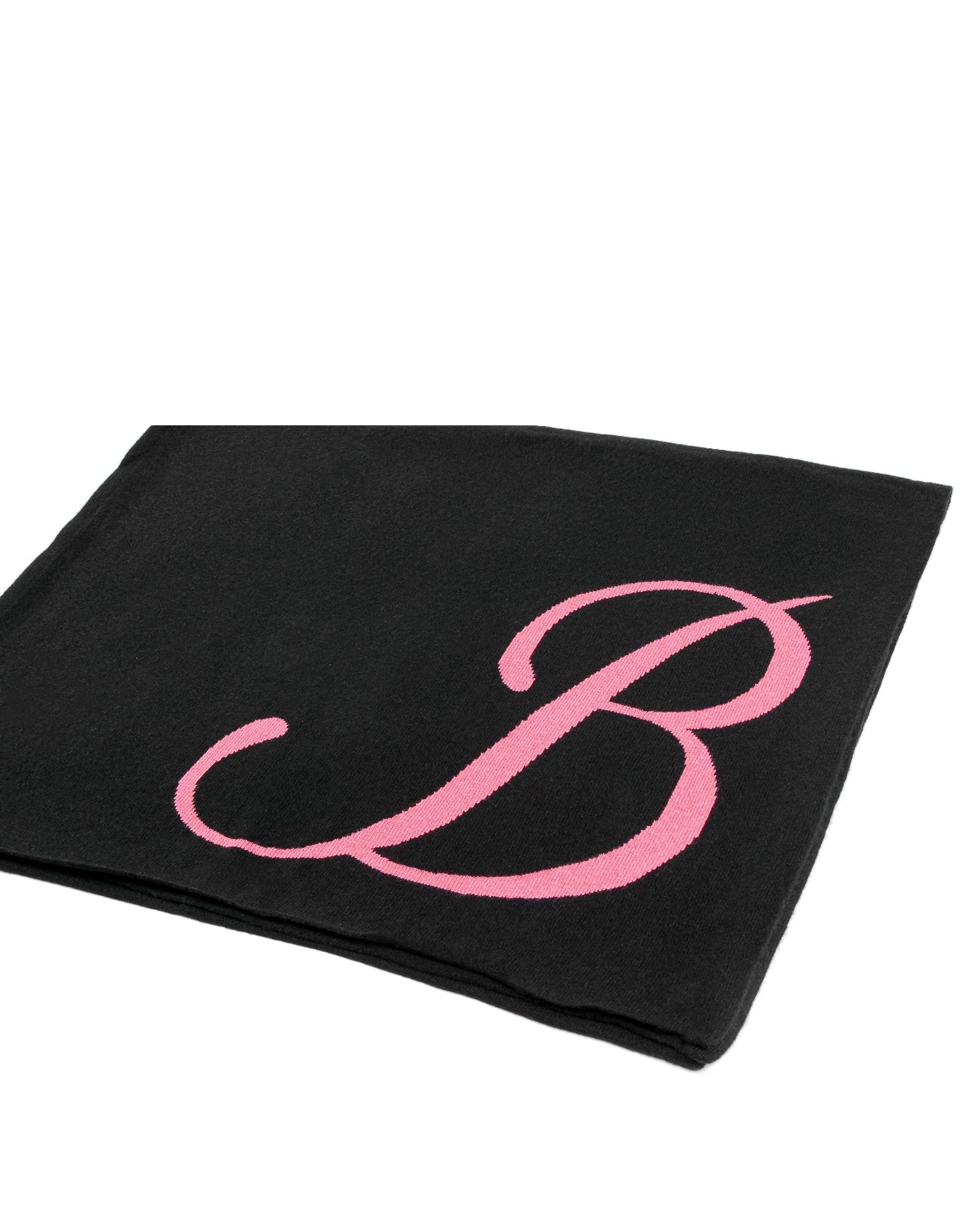 Crown of Edinburgh Cashmere Monogrammed Scarf DEAN VILLAGE BLACK B