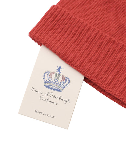 Crown of Edinburgh Cashmere Womens Classic Beanie COE 004 RED