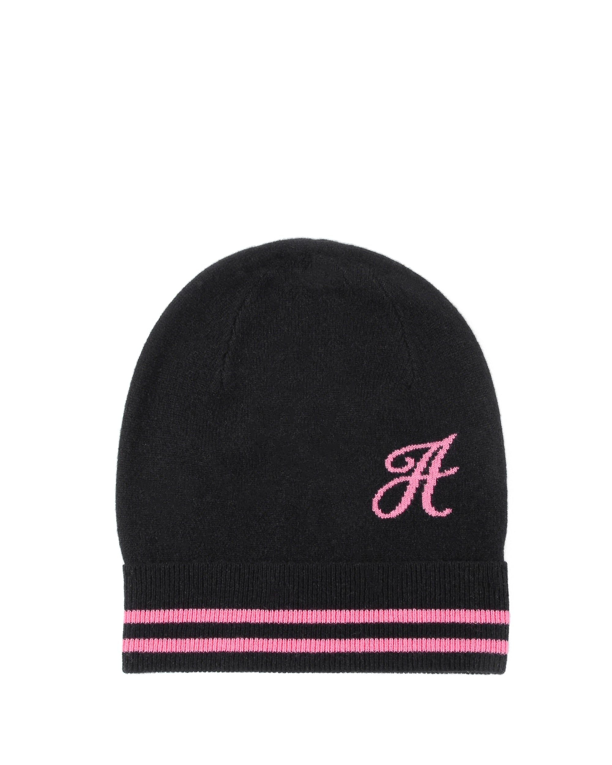 Crown of Edinburgh Cashmere Monogrammed Beanie BRUNTSFIELD BLACK A